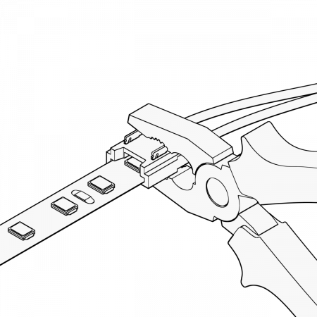Коннектор прокалывающий 2pin (7мм) с проводом Jack "мама" для подключения светод. ленты 10мм 1шт