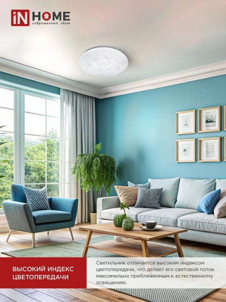 Светильник светодиодный DECO КАРУСЕЛЬ 36Вт 4000К 3240лм 230В 380х55мм IN HOME 4690612025025