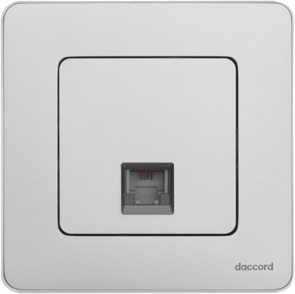 Розетка телефонная СП Inspiria RJ11 IP20 механизм алюм. IEK 673822