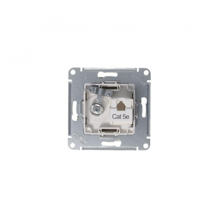 Розетка компьютерная + телевизионная 2-м СП AtlasDesign RJ45 кат.5E + TV механизм алюм. SE ATN000389