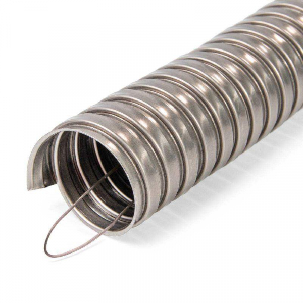Металлорукав из нерж. стали МР (INOX) 18 с протяжкой (уп.50м) Fortisflex 83662