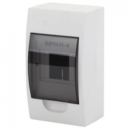 Бокс навесной ЩРН-П-4 4мод. IP41 пластик SIMPLE NO-box_simple-plastic_4_surface BOXS04 Эра Б0041521