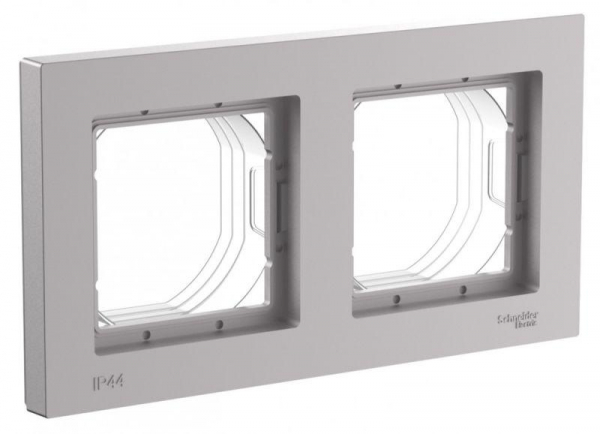 Рамка 2-м AtlasDesign Aqua IP44 алюм. SE ATN440302