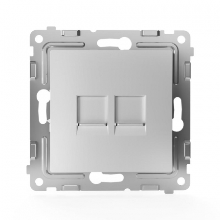Розетка компьютерная 2-м СП Pixel RJ45 кат.5E механизм алюм. TOKOV ELECTRIC TKE-PX-RC2-C03