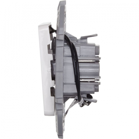 Выключатель 1-кл. 1п 1мод. СП Inspiria 10А IP20 250В 10AX с подсветкой/индикацией механизм бел. IEK 673610