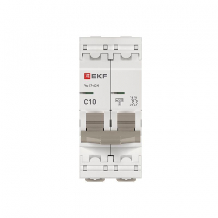 Выключатель автоматический 2п C 10А 4.5кА ВА 47-63N PROxima EKF M634210C