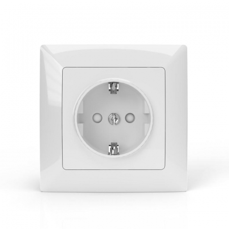 Розетка 1-м СП AVA 16А IP20 с заземл. защ. шторки в сборе бел. TOKOV ELECTRIC TKL-AV-R1FZSF-C01