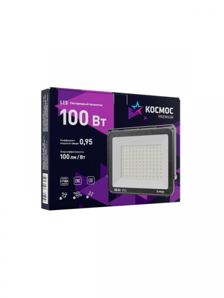 Прожектор светодиодный PREMIUM 100Вт 6500К 10000лм IP65 КОСМОС KOS_PR_LED_100