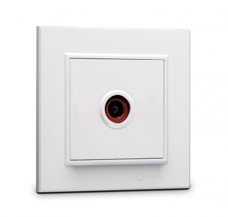 Розетка телевизионная оконцевая TV 1-м СП Karea IP20 4дБ бел. Makel 56001027