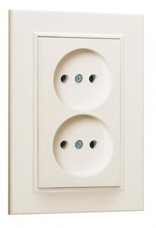 Розетка 2-м СП Karea 10А IP20 б/з крем. Makel 56010017