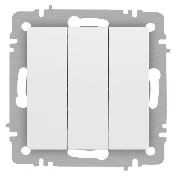 Выключатель 3-кл. СП Accent 6-106-01М 10А IP20 250В AL/CU бел. матов. Intro Б0063532