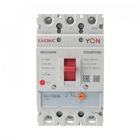 Выключатель автоматический MGS160 3P 128-160A 25kA YON MGS160M-3TAMF0160