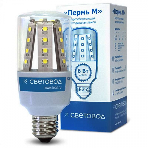 Лампа светодиодная "Пермь" М 28Y-12/85В желт. Световод ПМ.027.01