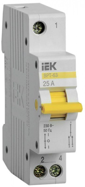 Выключатель-разъединитель трехпозиционный 1п ВРТ-63 25А KARAT IEK MPR10-1-025