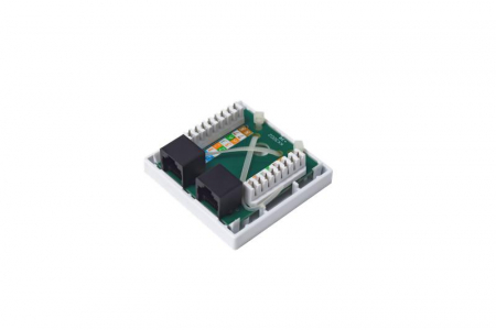 Розетка компьютерная 8P8C (RJ-45) кат.5E UTP 2 порта TOKOV ELECTRIC TKE-SMB-8P8C-2P-UTP