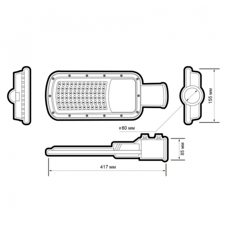 Светильник светодиодный PSL 07 80Вт 5000К IP65 180-260В AC ДКУ уличный JazzWay 5041073