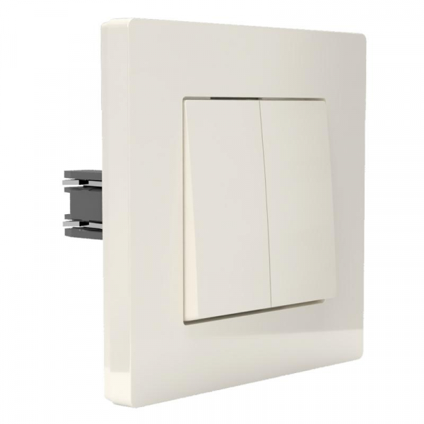 Выключатель 2-кл. СП Pixel 10А IP20 в сборе беж. TOKOV ELECTRIC TKE-PX-V2F-C02