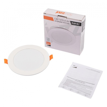 Светильник светодиодный PLED DL7 WH Downlight 10Вт 4000К IP54 120х26мм ДВО встраив. JazzWay 5042520