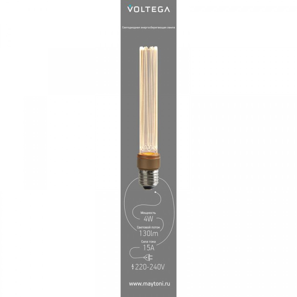 Лампа светодиодная филаментная Loft 271 T30 4Вт 1800К E27 DIM Voltega 8570