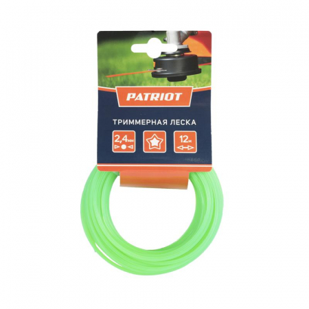 Леска D2.4мм L12м 240-12-3 картонный подвес звезда зел. PATRIOT 805205122