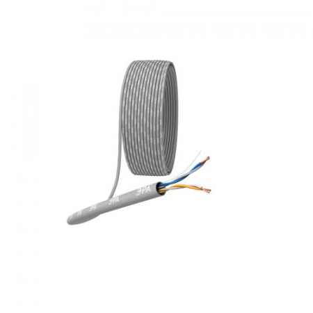 Кабель витая пара U/UTP кат.5E 2х2х24AWG solid CU PVC сер. (м) U-2-PVC Эра Б0044428