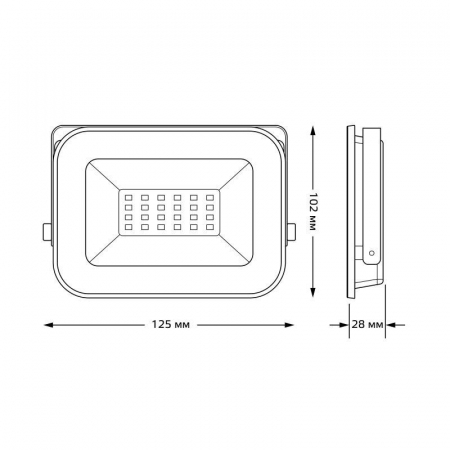 Прожектор светодиодный Qplus 20Вт 6500К IP65 2200лм 200-240В ДО черн. GAUSS 613511320