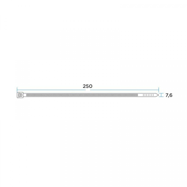 Хомут кабельный 7.6х250 нейл. бел. (уп.100шт) Rexant 07-0252