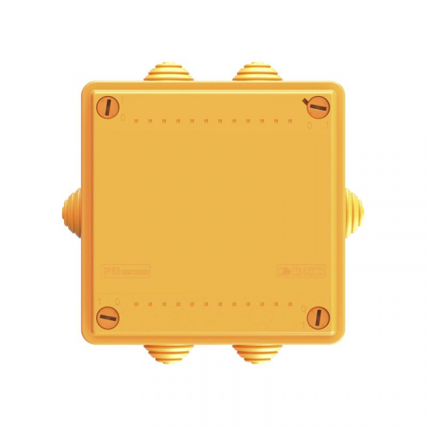 Коробка ответвительная FS 100х100х50мм IP55 4п 450В 6А 4кв.мм с кабельными вводами и клеммниками пластик. DKC FSB11404