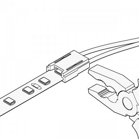 Коннектор прокалывающий 2pin (7мм) с проводом Jack "мама" для подключения светод. ленты 10мм 1шт