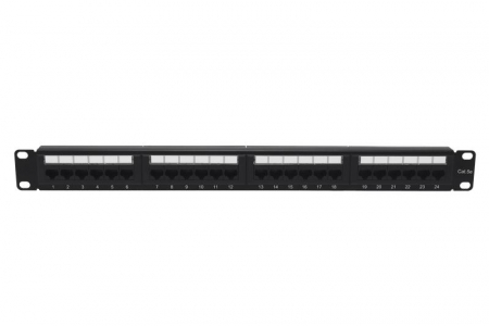 Патч-панель 19дюйм 1U кат.5E неэкранир. 24 порта RJ-45 Dual IDC TOKOV ELECTRIC TKE-PP-5E-1U-24P-UTP