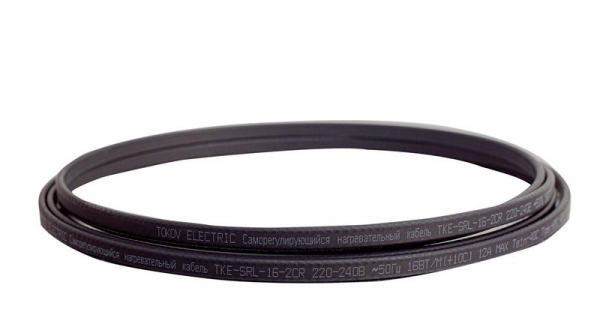 Кабель нагревательный саморег. 16Вт/м с экраном 16 AWG термопласт UV Ex (200м) TOKOV ELECTRIC TKE-SRL-16-2CR