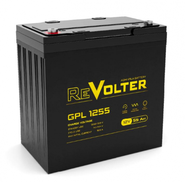Аккумулятор 12В 55А.ч GPL 1255 REVOLTER 4614040030041