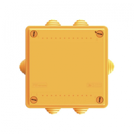 Коробка ответвительная FS 100х100х50мм IP55 5п 450В 20А 10кв.мм с кабельными вводами и клеммниками пластик. DKC FSB11510
