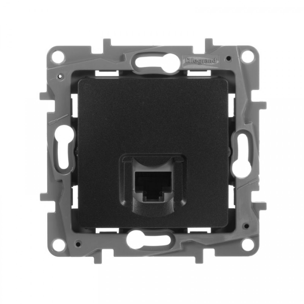 Розетка компьютерная 1-м СП Etika RJ45 кат.5E UTP IP20 механизм антрацит IEK 672641