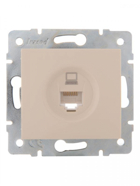 Розетка компьютерная 1-м СП Karina RJ45 механизм крем. LEZARD 707-0388-139