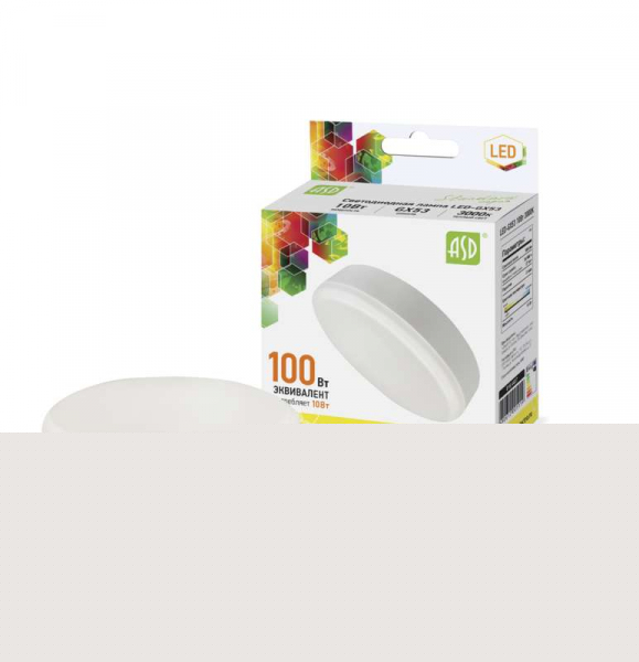 Лампа светодиодная LED-GX53-standard 12Вт 4000К нейтр. бел.1080лм 230В ASD 4690612014425