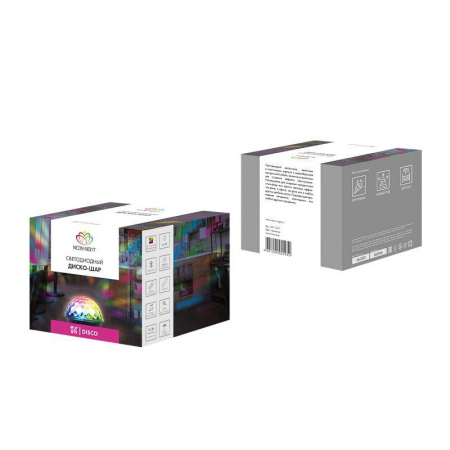 Лампа светодиодная "Диско-шар" 6Вт 6LED RGB 230В IP20 с пультом ДУ и Bluetooth Neon-Night 601-257