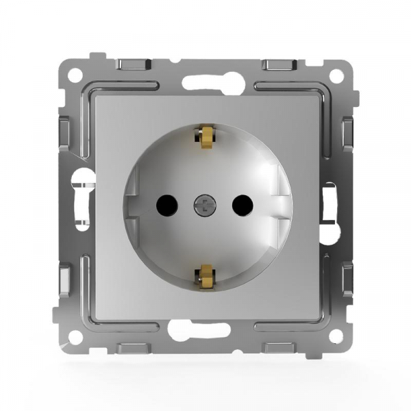 Розетка 1-м СП Pixel 16А IP20 с заземл. механизм алюм. TOKOV ELECTRIC TKE-PX-R1Z-C03