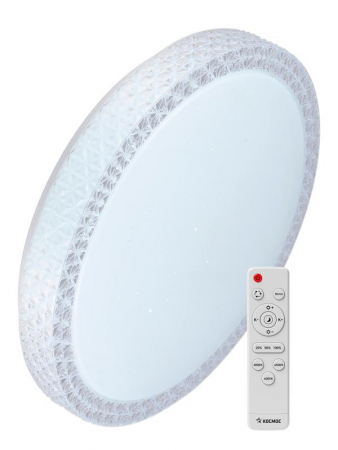 Светильник светодиодный PREMIUM SAPHIR 75Вт 230В 3000-6500К 6000лм IP40 495х115мм настенно-потолочный управляемый с пультом ДУ КОСМОС KSSaph75W