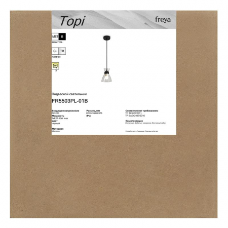 Светильник Topi 40Вт E27х1 IP20 подвесной Freya FR5503PL-01B