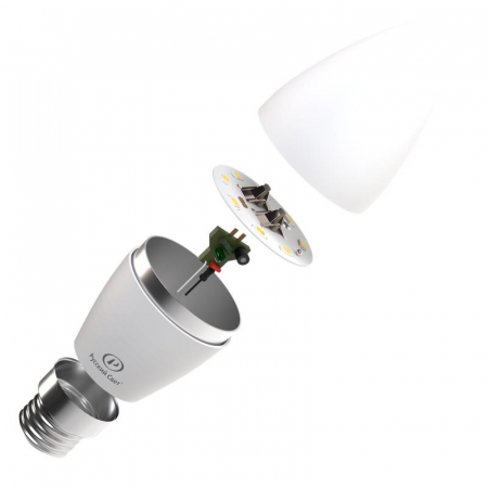 Лампа светодиодная RS LED C37 E27 8W 220-240V 8Вт свеча матовая 2700К тепл. бел. E27 800лм 220-240В Ra90 Русский Свет 15010545062