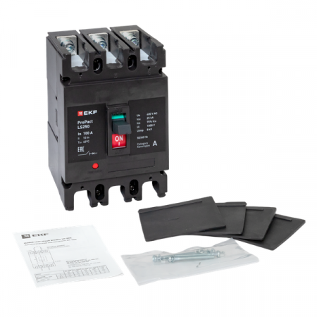 Выключатель автоматический 3п 100А 25кА LS250 ProPact EKF mccb-250-25-3-100-ls