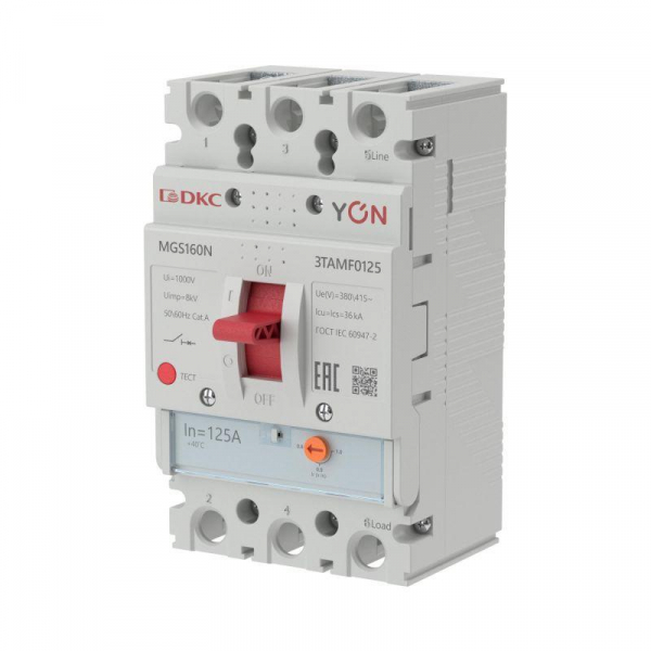 Выключатель автоматический MGS160 3P 100-125A 36kA YON MGS160N-3TAMF0125