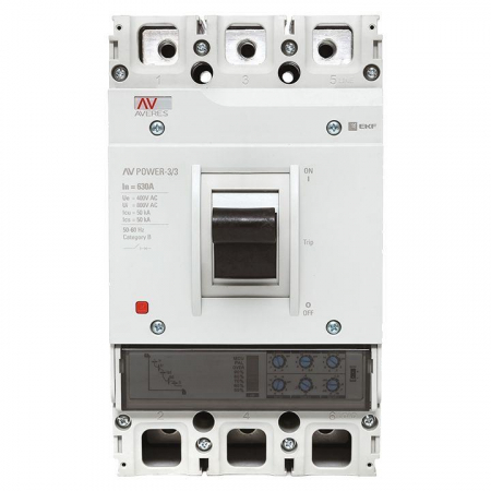 Выключатель автоматический 3п 630А 50кА AV POWER-3/3 ETU2.0 AVERES EKF mccb-33-630-2.0-av