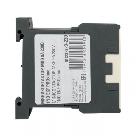 Мини-контактор МКЭ 9А кат. 230В AC 1НО PROxima EKF Mctr-s-9-230