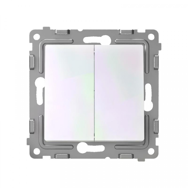 Выключатель 2-кл. СП Pixel 10А IP20 механизм перламутр. TOKOV ELECTRIC TKE-PX-V2-C04