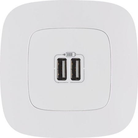 Устройство зарядное Valena Allure с 2-мя USB-разъемами 240В/5В 1500мА с лиц. панелью бел. Leg 754995