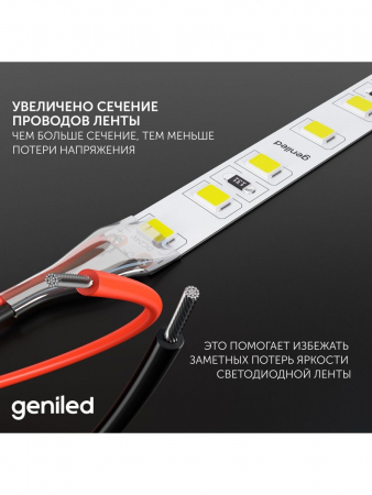 Светодиодная лента Geniled GL-120SMD2835 12В 12Вт/м 8x2000 Red IP33