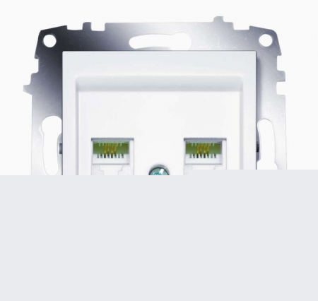 Розетка телефонная 2-м Cosmo RJ11 механизм бел. ABB 619-010200-222