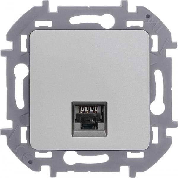 Розетка компьютерная СП Inspiria RJ45 кат.5E UTP IP20 алюм. IEK 673827